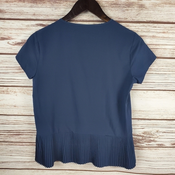 SPANX Womens Size XS Navy Blue Yes Pleats Tee Short Sleeve Top - Picture 7 of 10